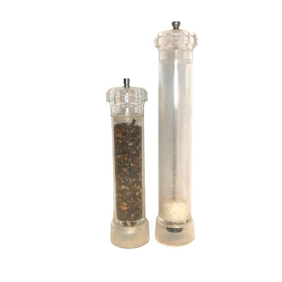 Acrylic Salt & Pepper Grinder Mill Set 15" & 12" Tall - Picture 1 of 5